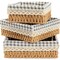 Set of 3 Rectangular Wicker Baskets with Removable Liner, Woven Storage Shelves (3 Sizes)